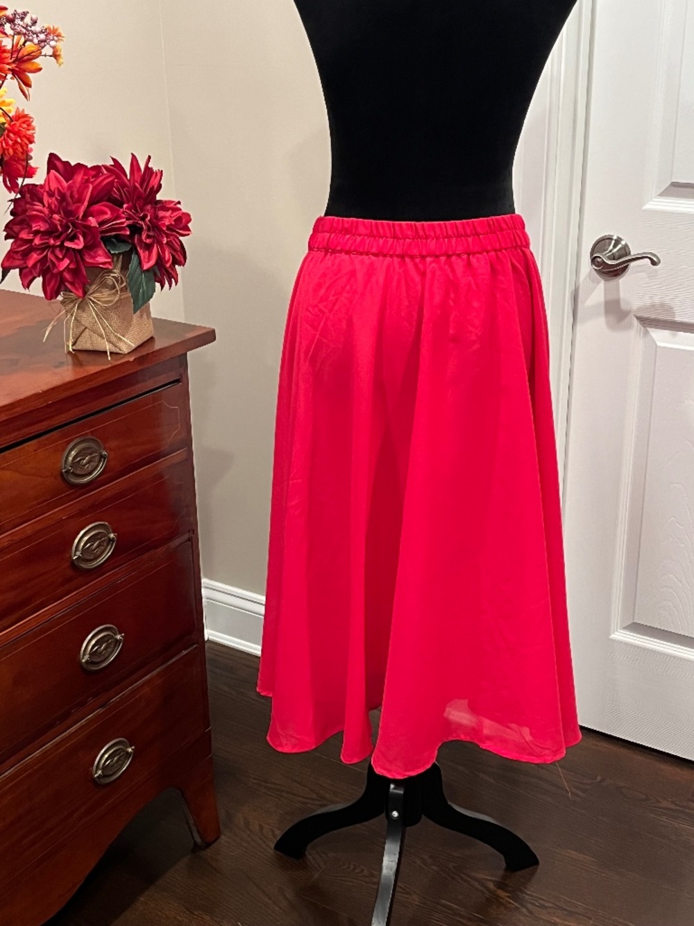 Flint & Moss Magenta Full Circle Chiffon Midi Skirt M